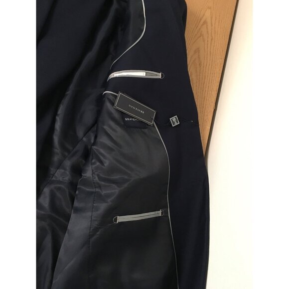 New Mens Braveman 2Pc Suit Slim Fit Untailored Pants Dark Navy Size 42Lx36W - Picture 5 of 9